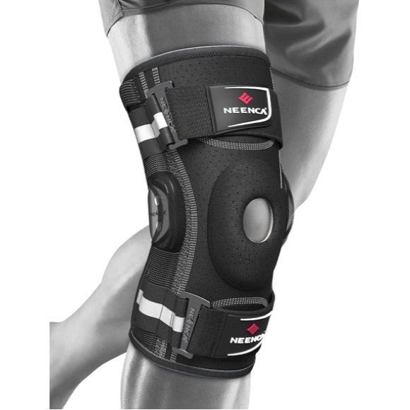 Neenca Black Knee Brace XXL w/ hinged sides and open patella ring - Picture 1 of 12